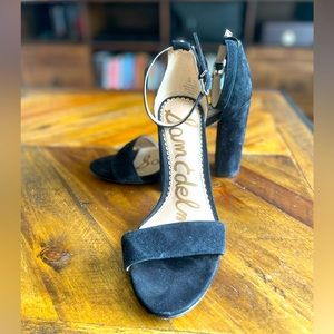 Sam Edelman “Yaro” high heel sandal. Black suede size 5. Stunning on!